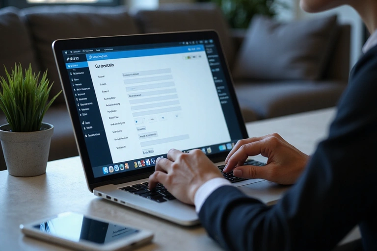 Persona che compila un modulo di contatto online